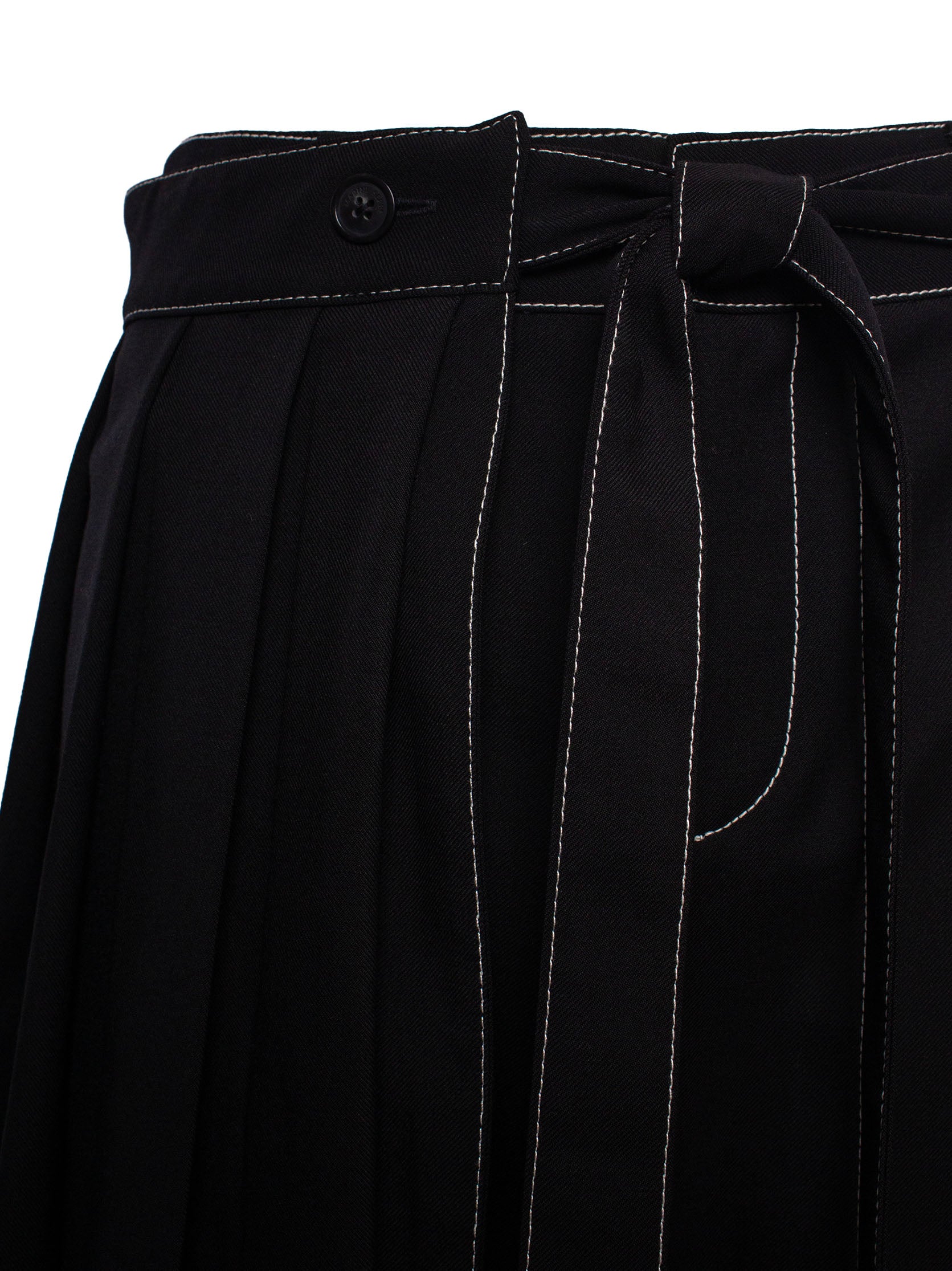 MARINE SERRE CONTRAST-STITCH LAYERED TROUSERS