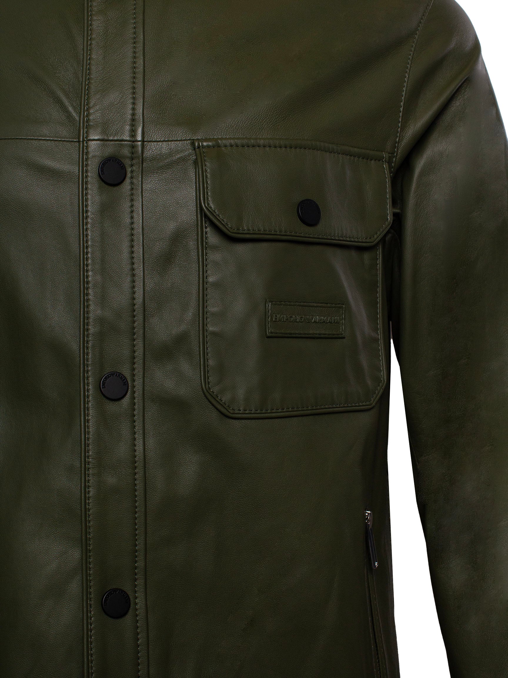 EMPORIO ARMANI LEATHER SHIRT JACKET