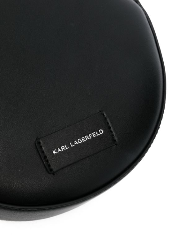 KARL LAGERFELD K/CIRCLE ROUND LEATHER CROSSBODY BAG