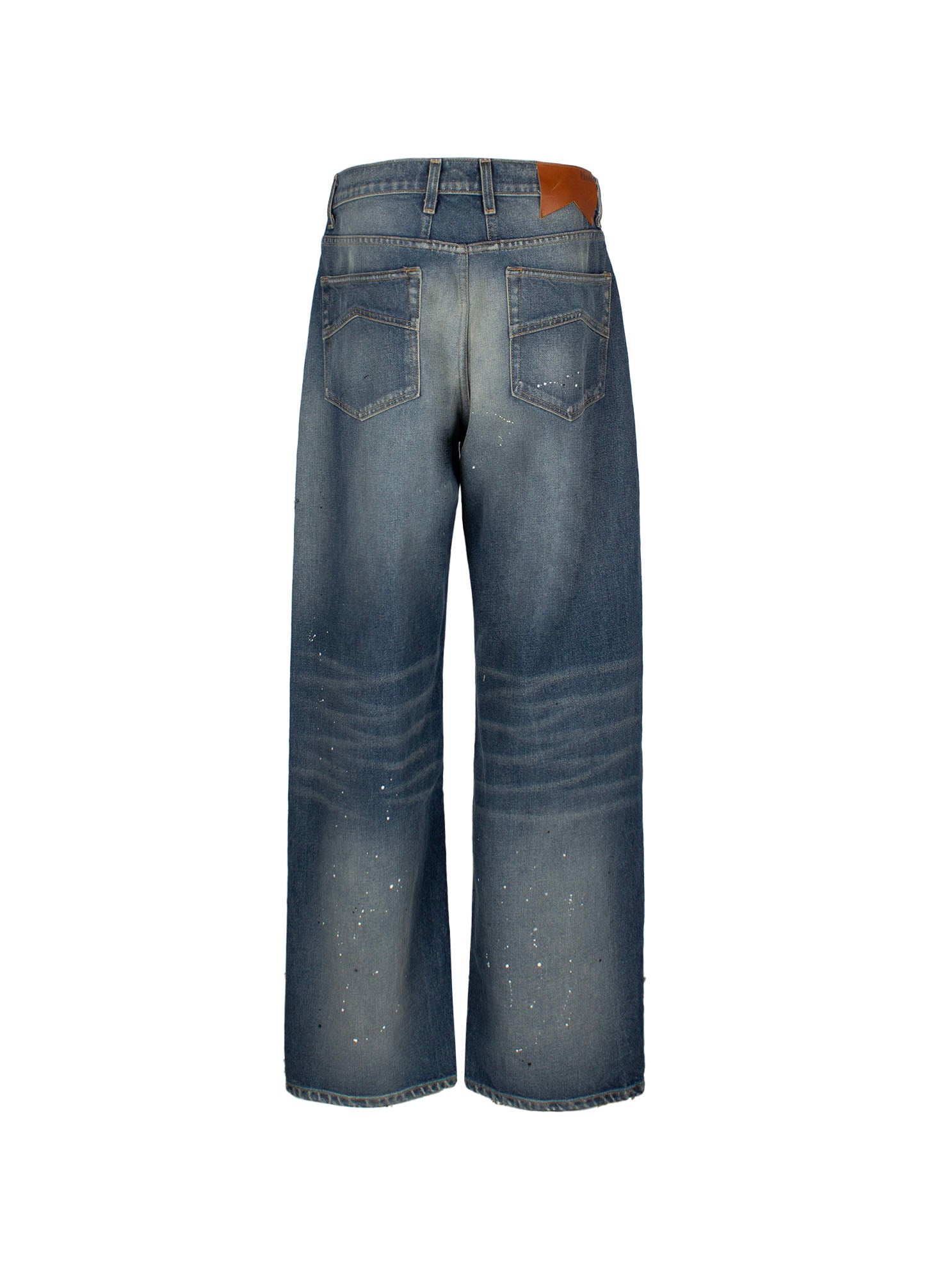 RHUDE MID-RISE WIDE-LEG JEANS