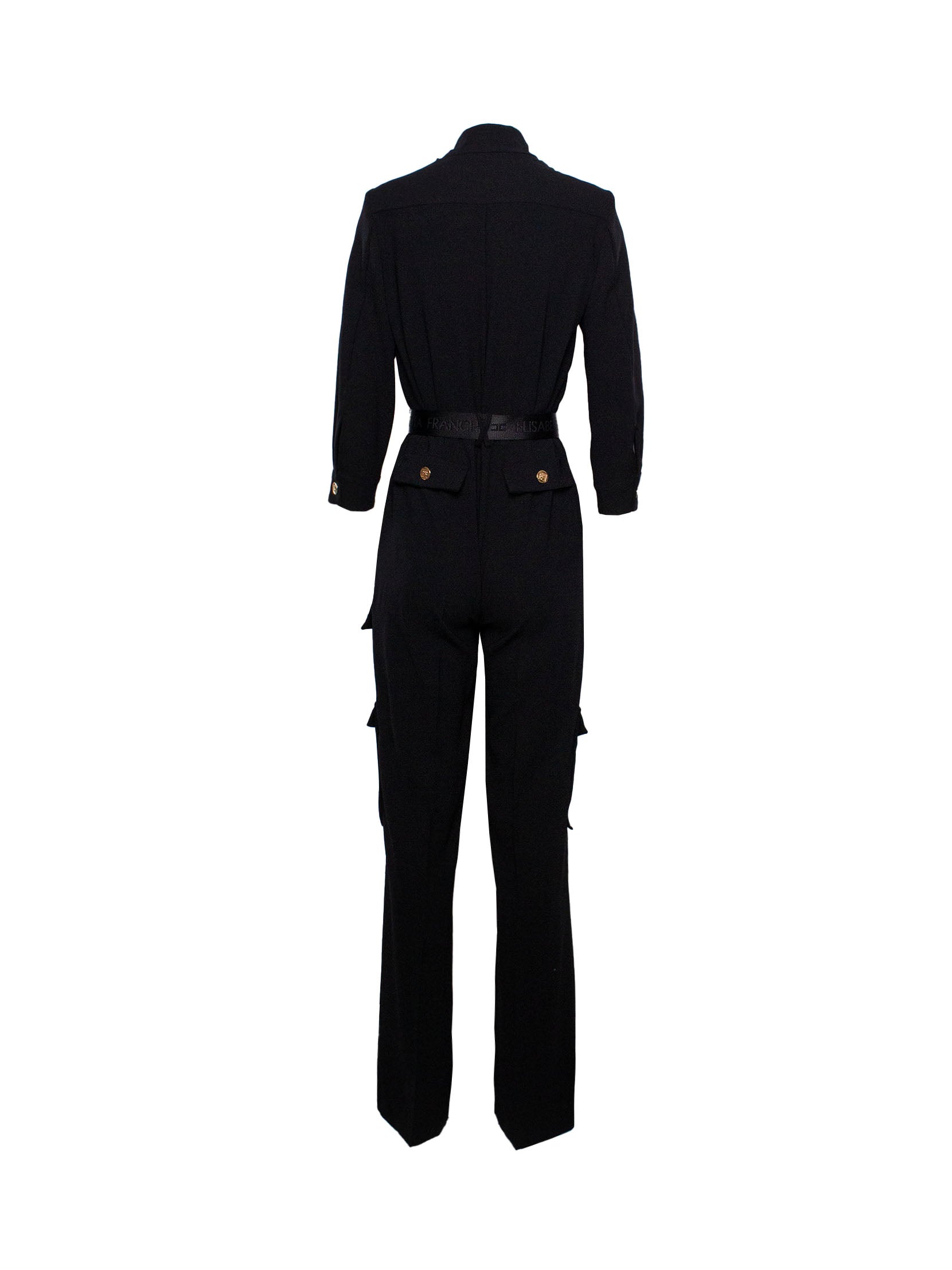 ELISABETTA FRANCHI BELTED CARGO JUMPSUIT