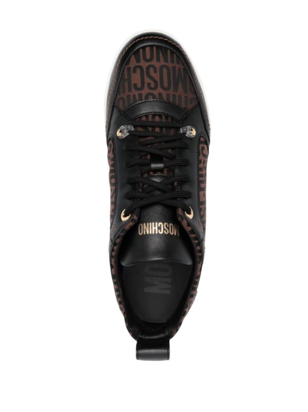 MOSCHINO LOGO-PRINT LOW-TOP SNEAKERS