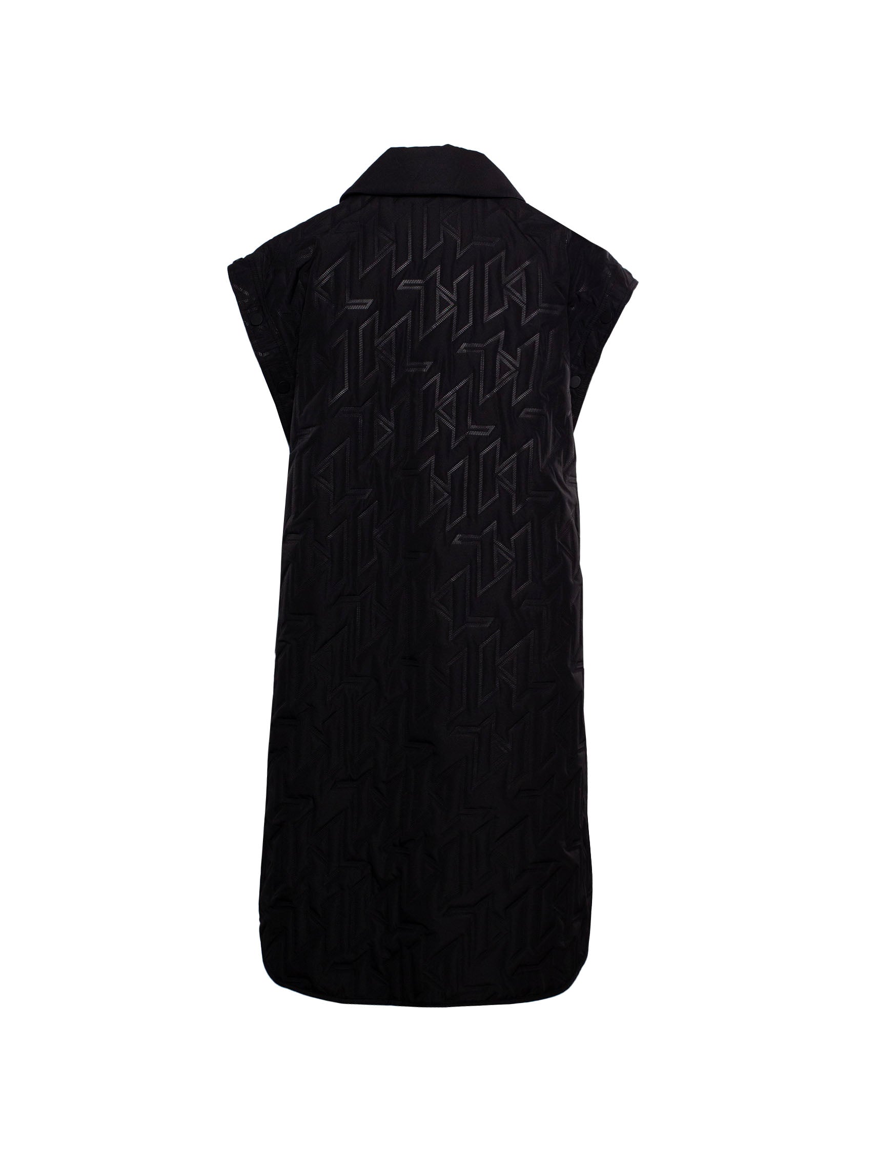 KARL LAGERFELD LOGO-EMBOSSED ZIP-UP PARKA