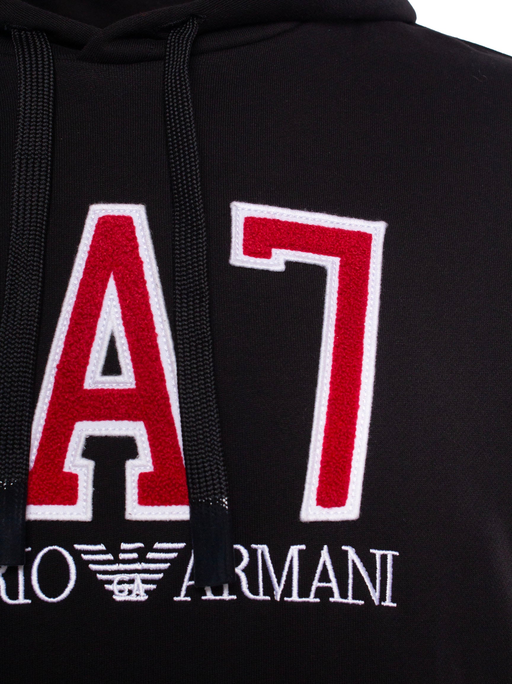 EA7 LOGO-PRINT COTTON-BLEND HOODIE