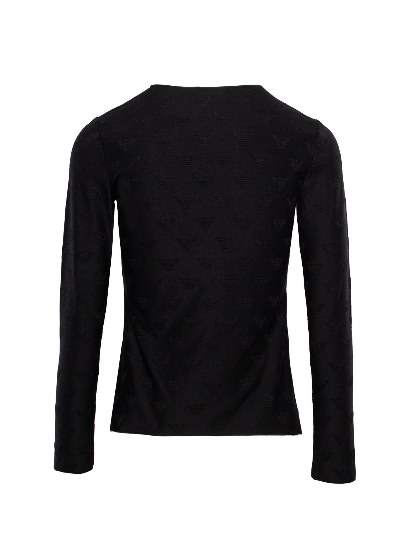 EMPORIO ARMANI JACQUARD-LOGO V-NECK T-SHIRT