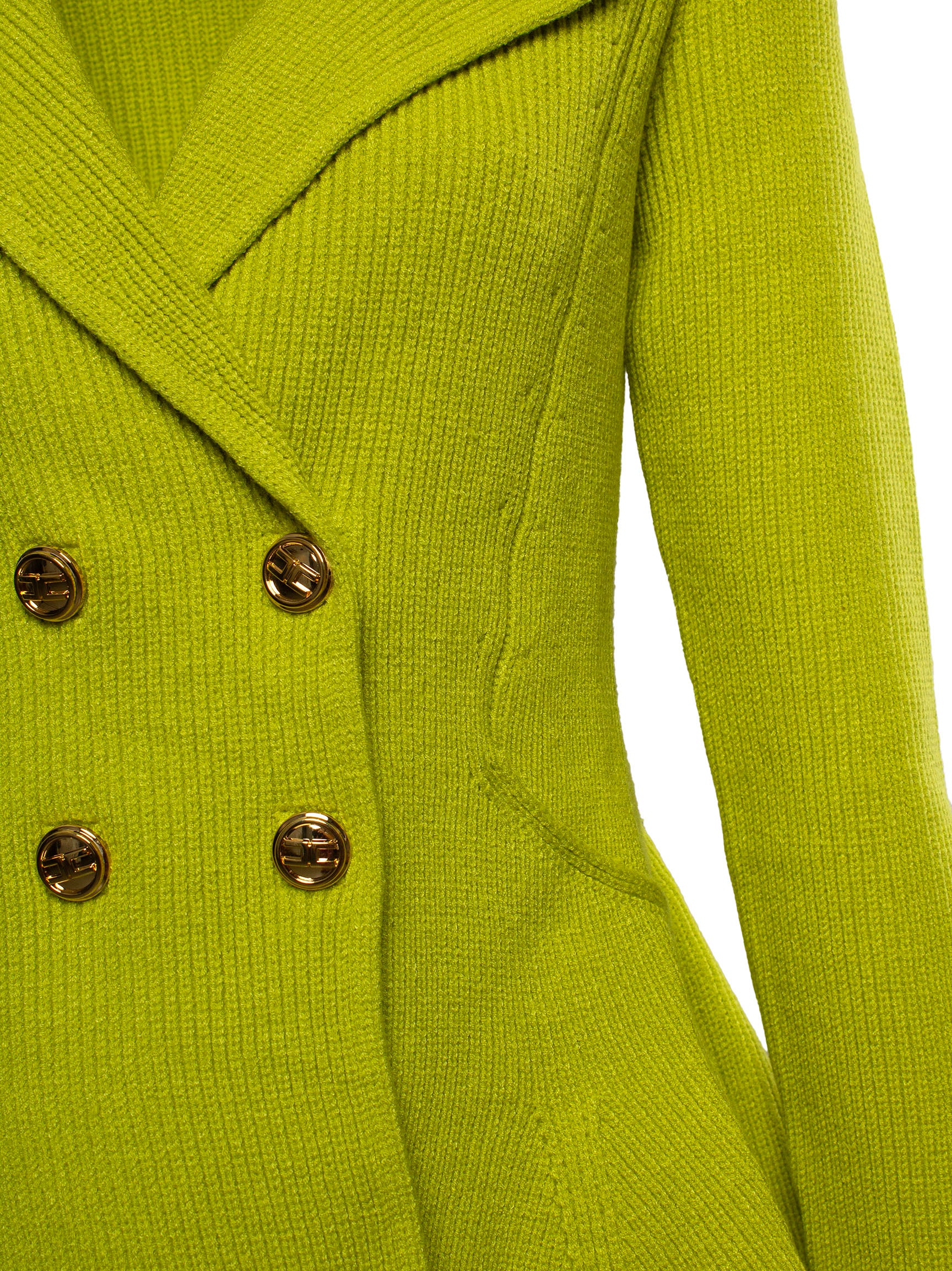ELISABETTA FRANCHI PEPLUM-WAIST DOUBLE-BREASTED CARDIGAN