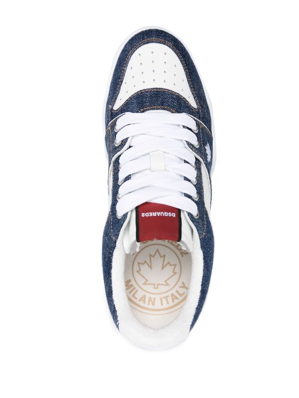 DSQUARED2 SPIKER DENIM-PANELLED SNEAKERS