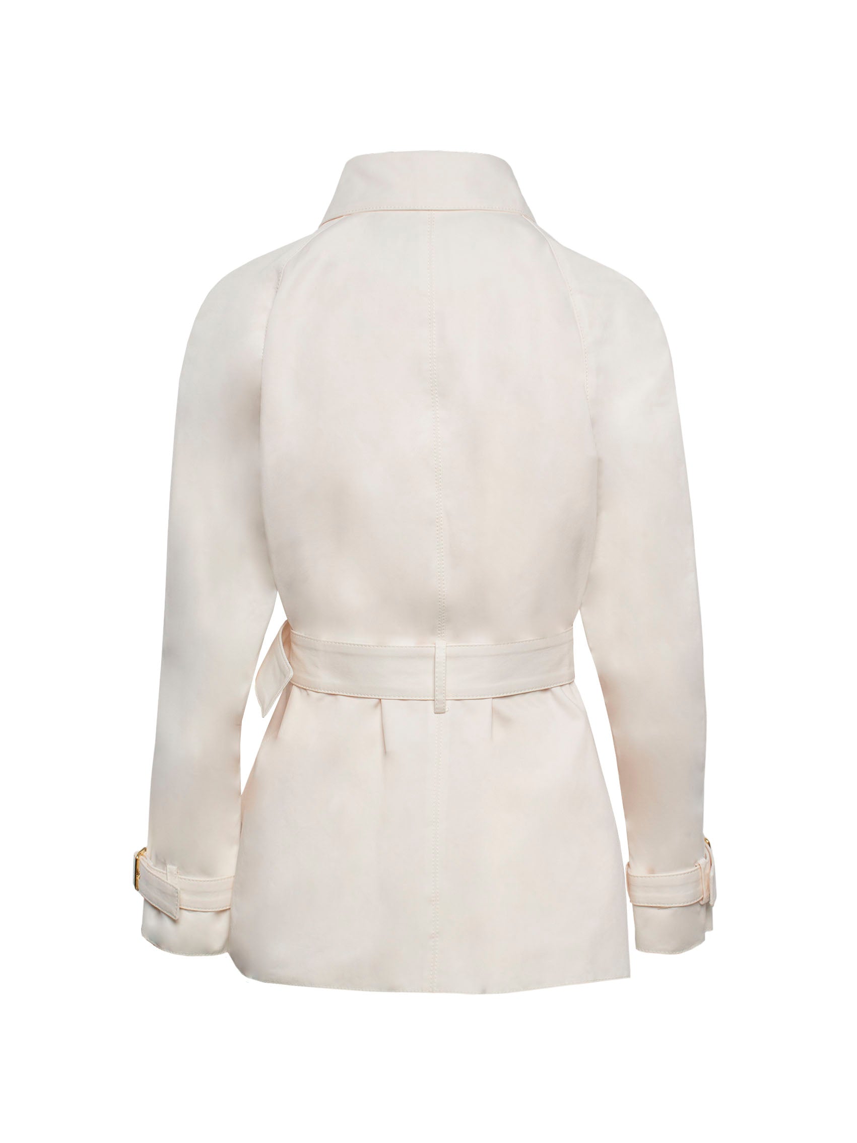 ELISABETTA FRANCHI DOUBLE-BREASTED BELTED SHORT TRENCH