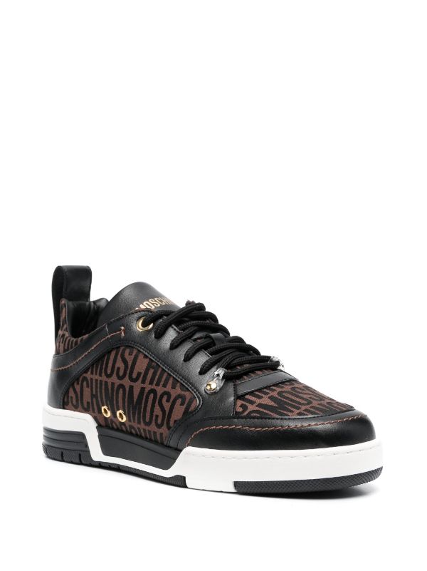 MOSCHINO LOGO-PRINT LOW-TOP SNEAKERS