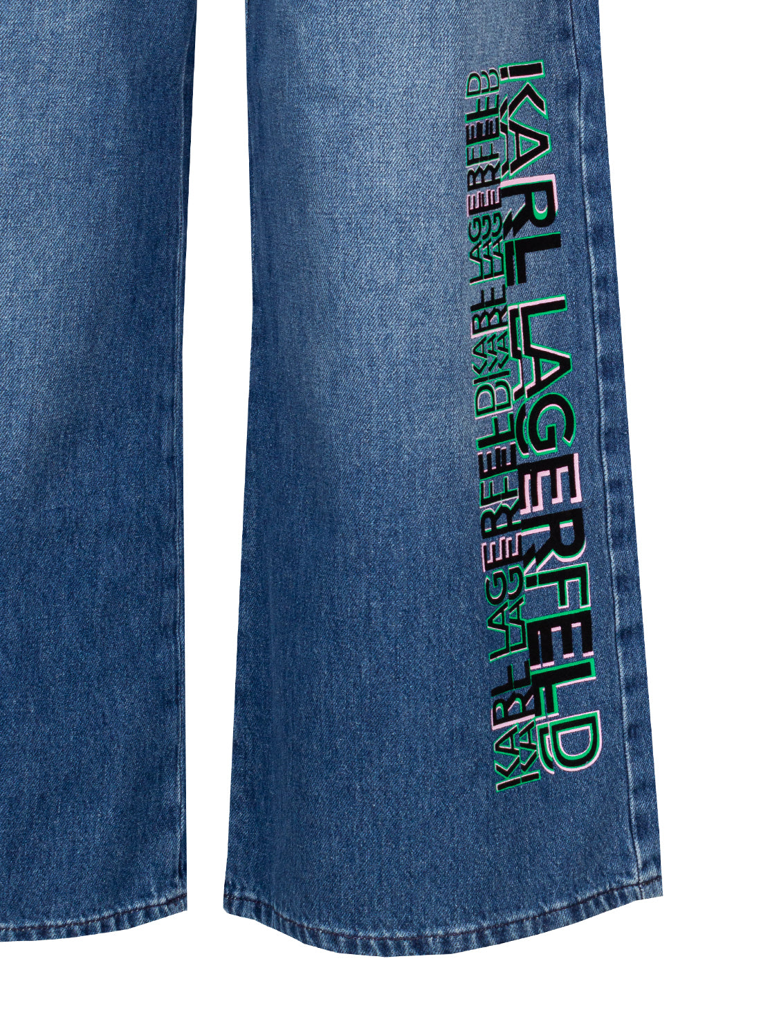 KARL LAGERFELD CROPPED WIDE-LEG JEANS