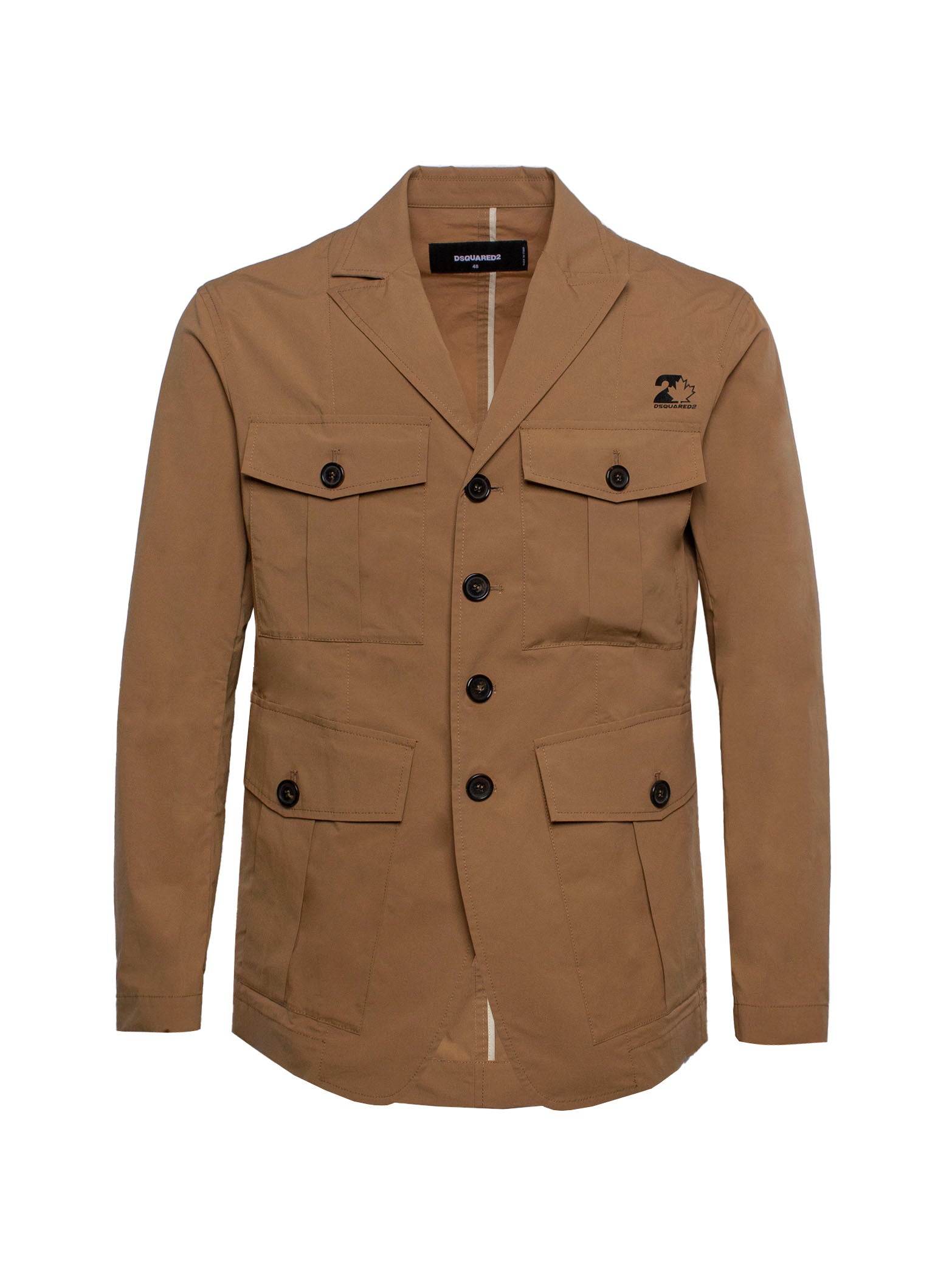 DSQUARED CARGO-POCKETS BUTTONED MILITARY JACKET