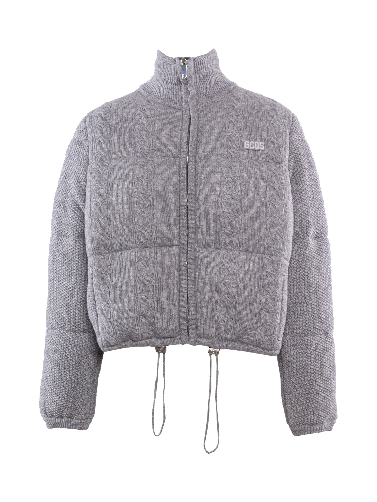 GCDS CABLE-KNIT ZIP-UP BOMBER JACKET