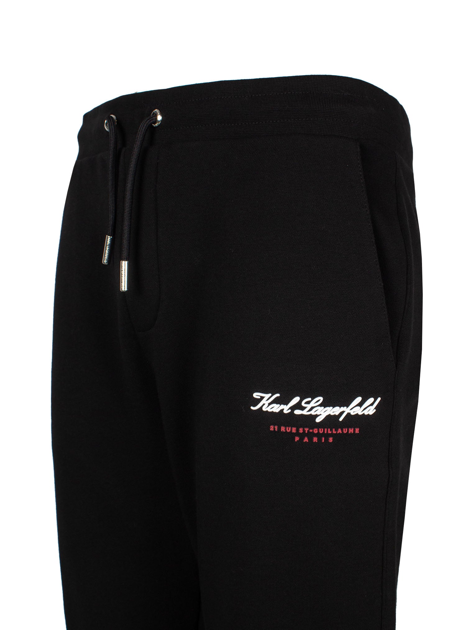 KARL LAGERFELD LOGO-EMBROIDERED TRACK PANTS
