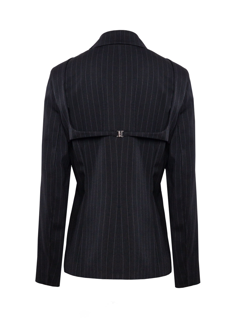 PATRIZIA PEPE SINGLE-BREASTED PINSTRIPE-PATTERN BLAZER