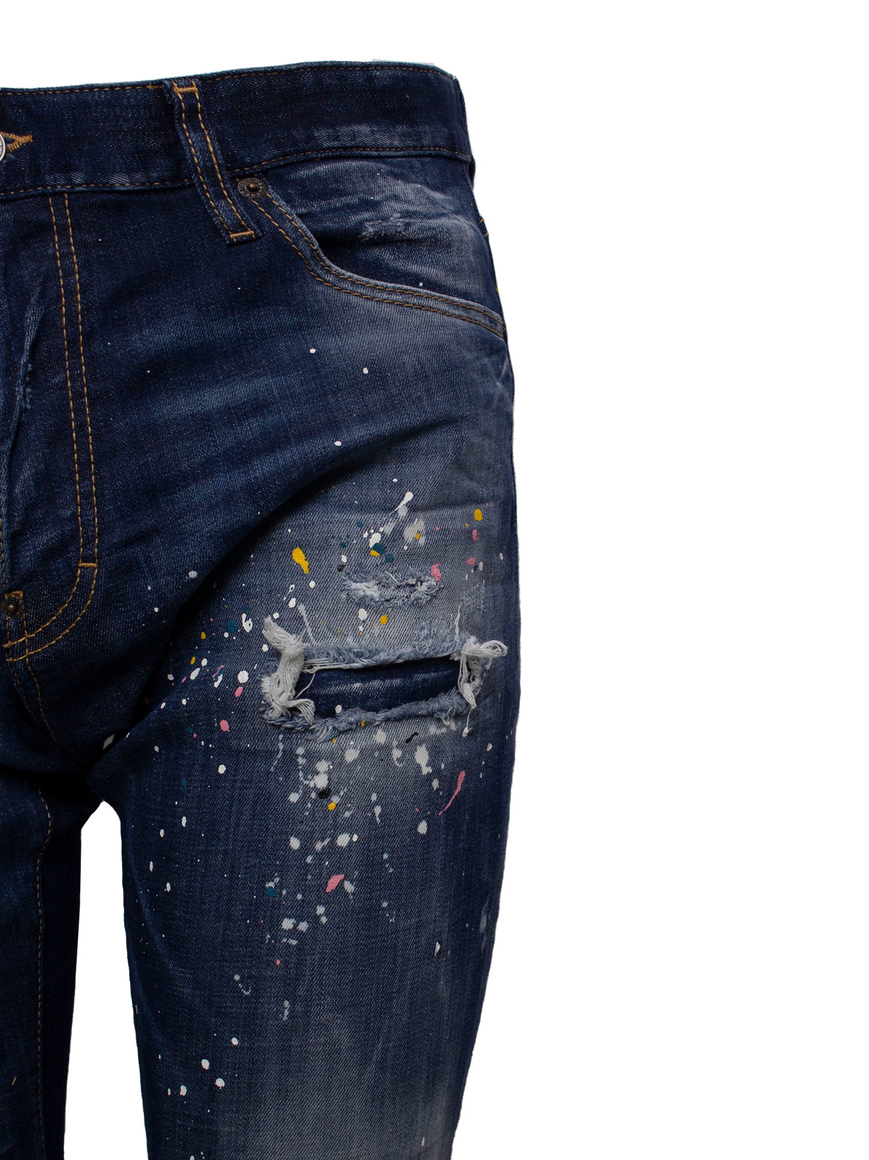 DSQUARED2 TWIMPHONY PAINT-SPLATTER JEANS