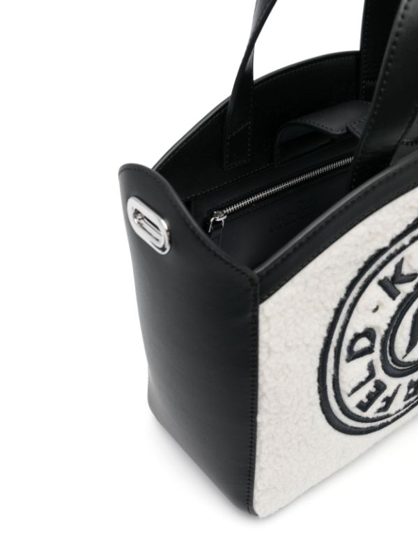 KARL LAGERFELD K/CIRCLE LEATHER TOTE BAG