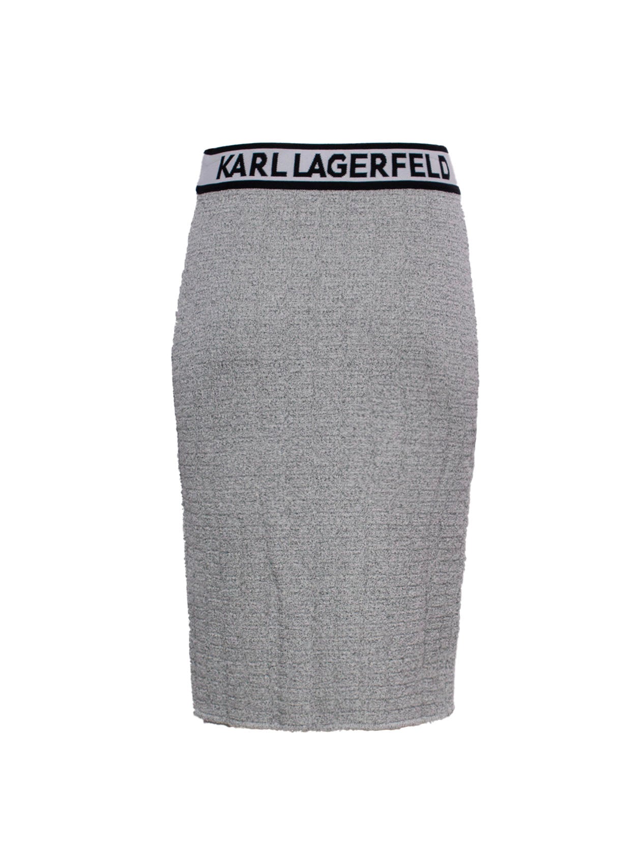 KARL LAGERFELD LOGO-WAISTBAND KNITTED SKIRT