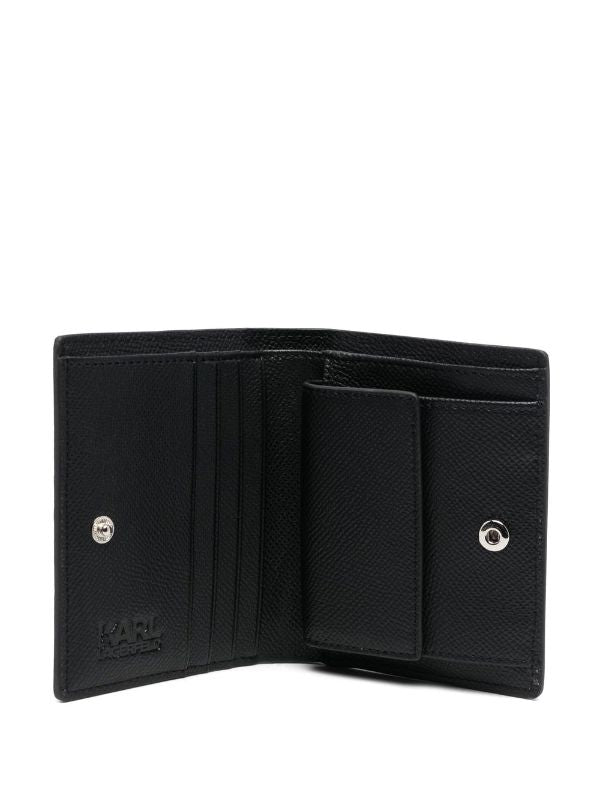 KARL LAGERFELD LOGO-PLAQUE BI-FOLD WALLET