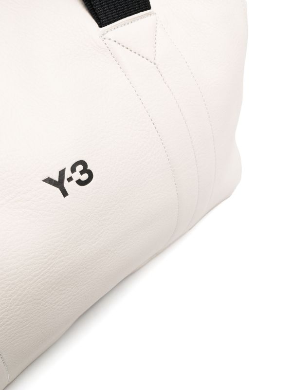 Y-3 LOGO-PRINT LEATHER TOTE BAG