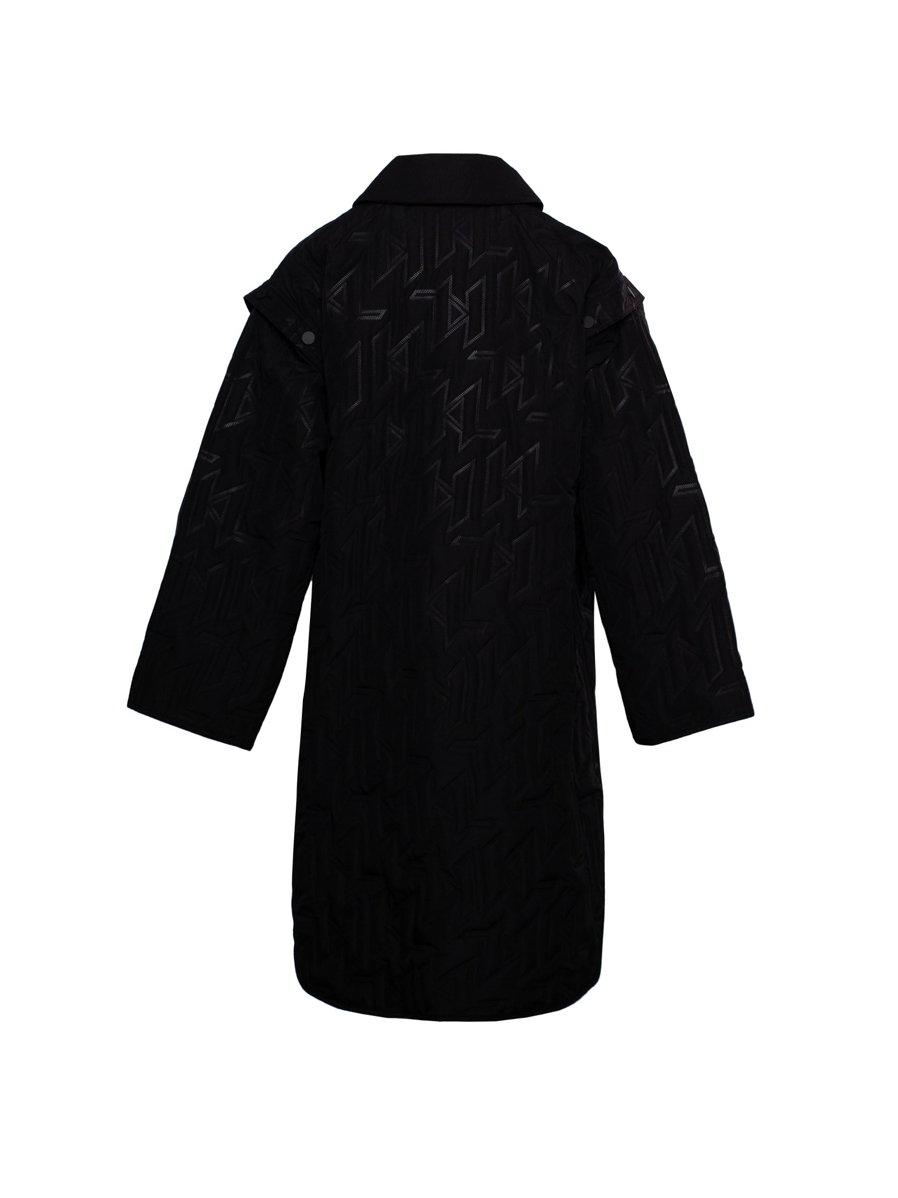 KARL LAGERFELD LOGO-EMBOSSED ZIP-UP PARKA