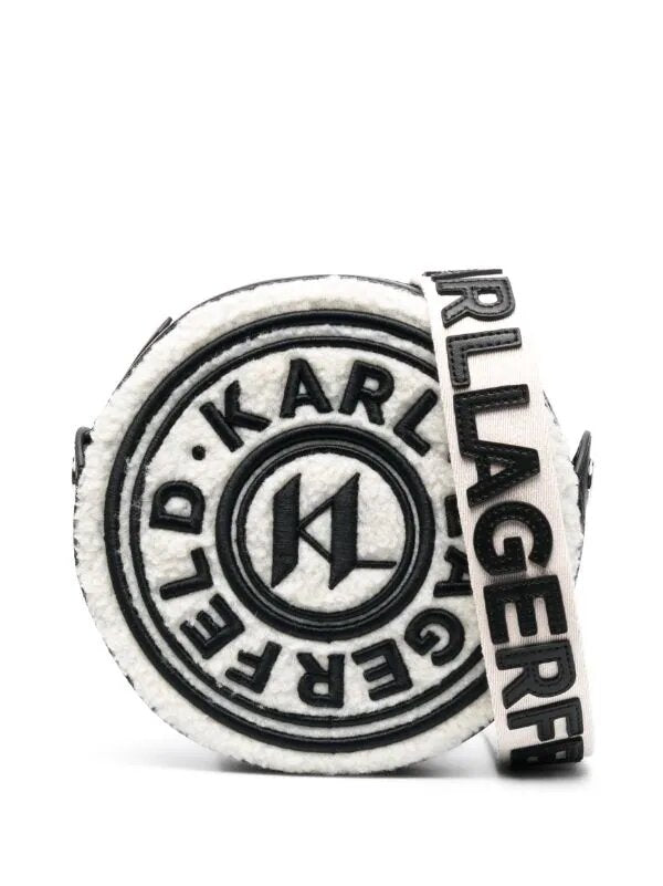 KARL LAGERFELD K/CIRCLE ROUND LEATHER CROSSBODY BAG