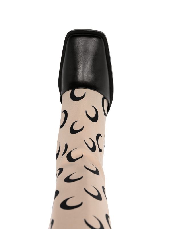 MARINE SERRE REGENERATED MOONGRAM-PATTERN 65MM BOOTS