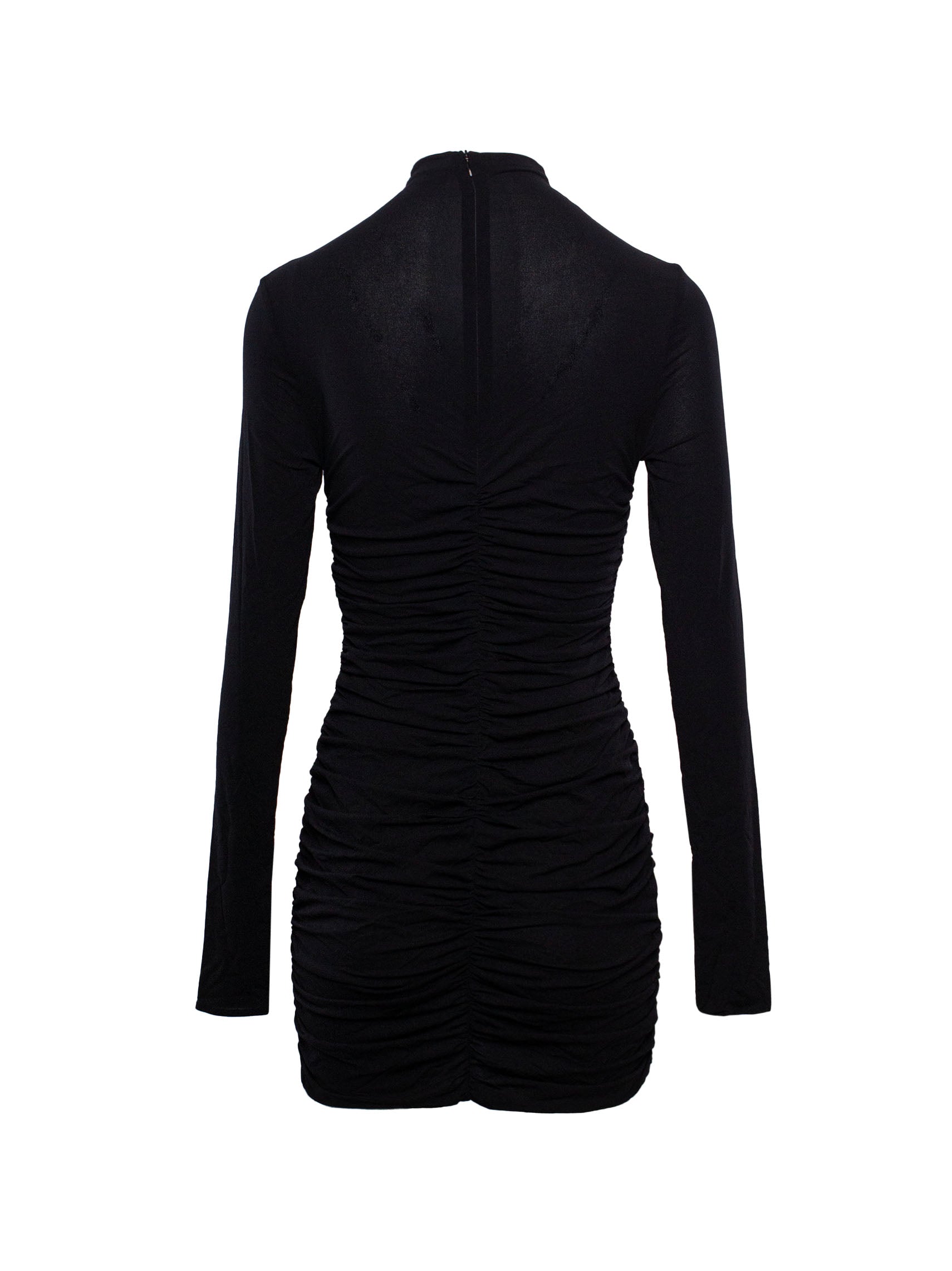MAGDA BUTRYM HIGH-NECK RUCHED MINIDRESS