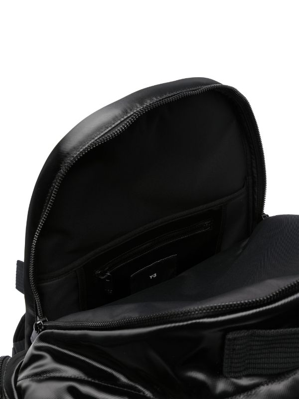 Y-3 LOGO-DETAIL FAUX-LEATHER BACKPACK