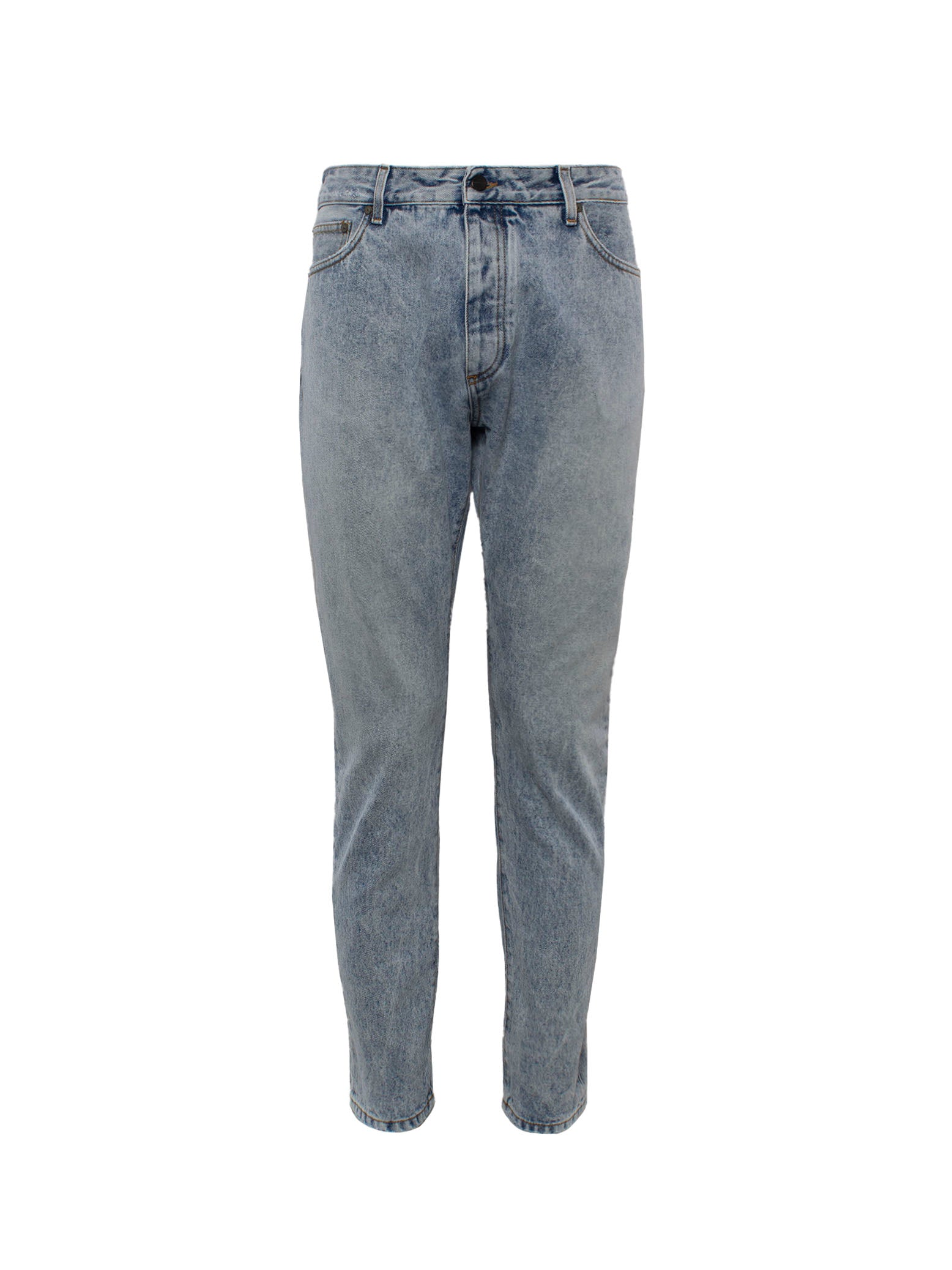 CURVED-LOGO PRINT JEANS