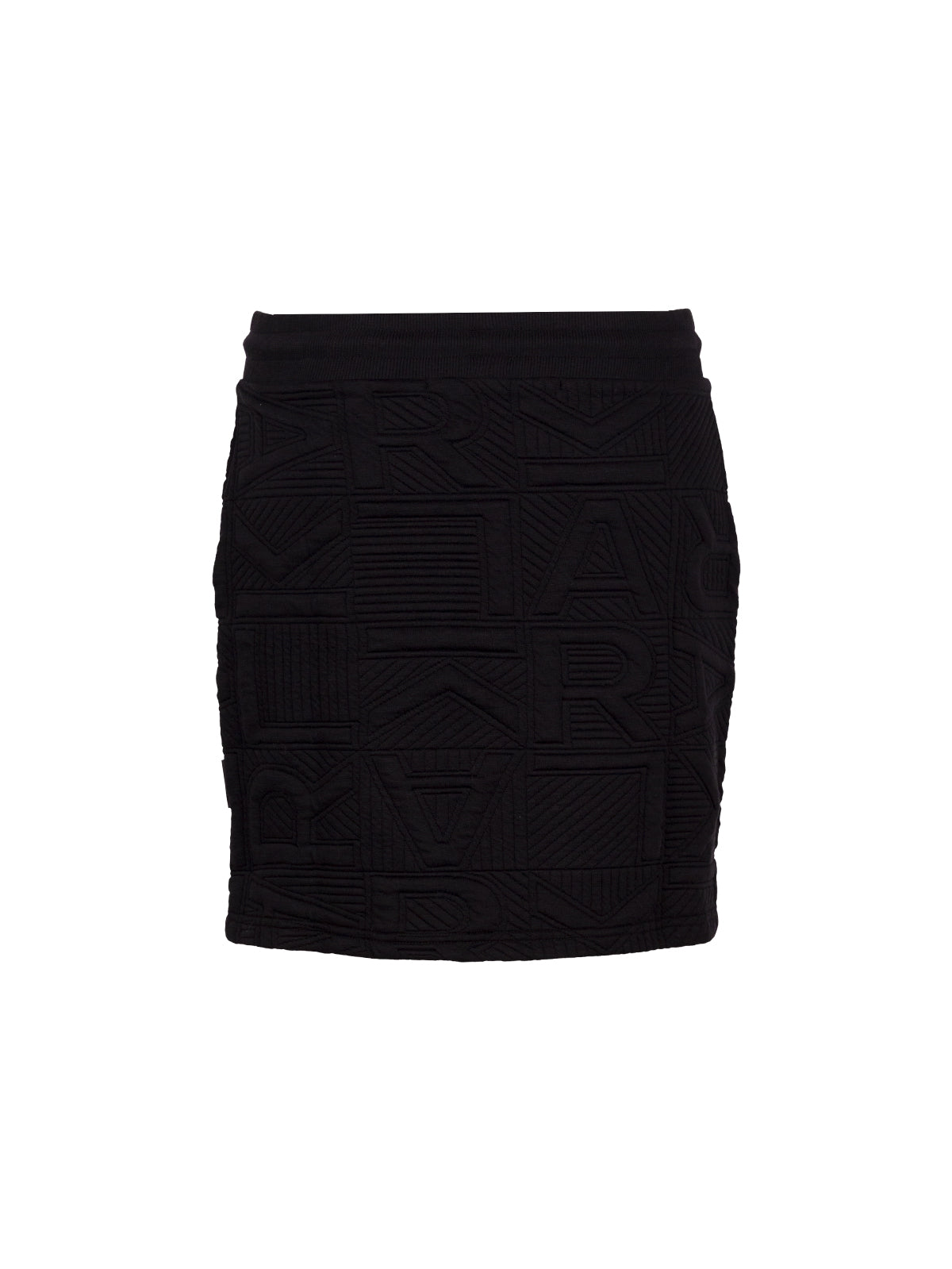 KARL LAGERFELD LOGO-EMBROIDERED ELASTICATED-WAISTBAND MINISKIRT