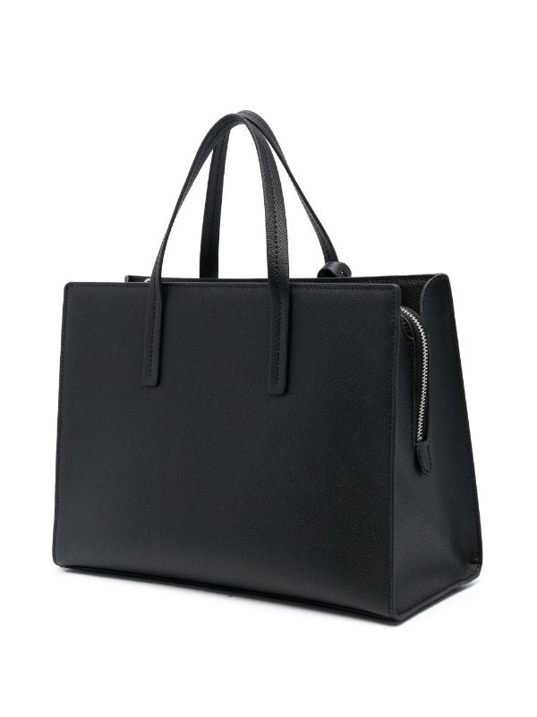 KARL LAGERFELD LOGO-LETTERING LEATHER TOTE BAG