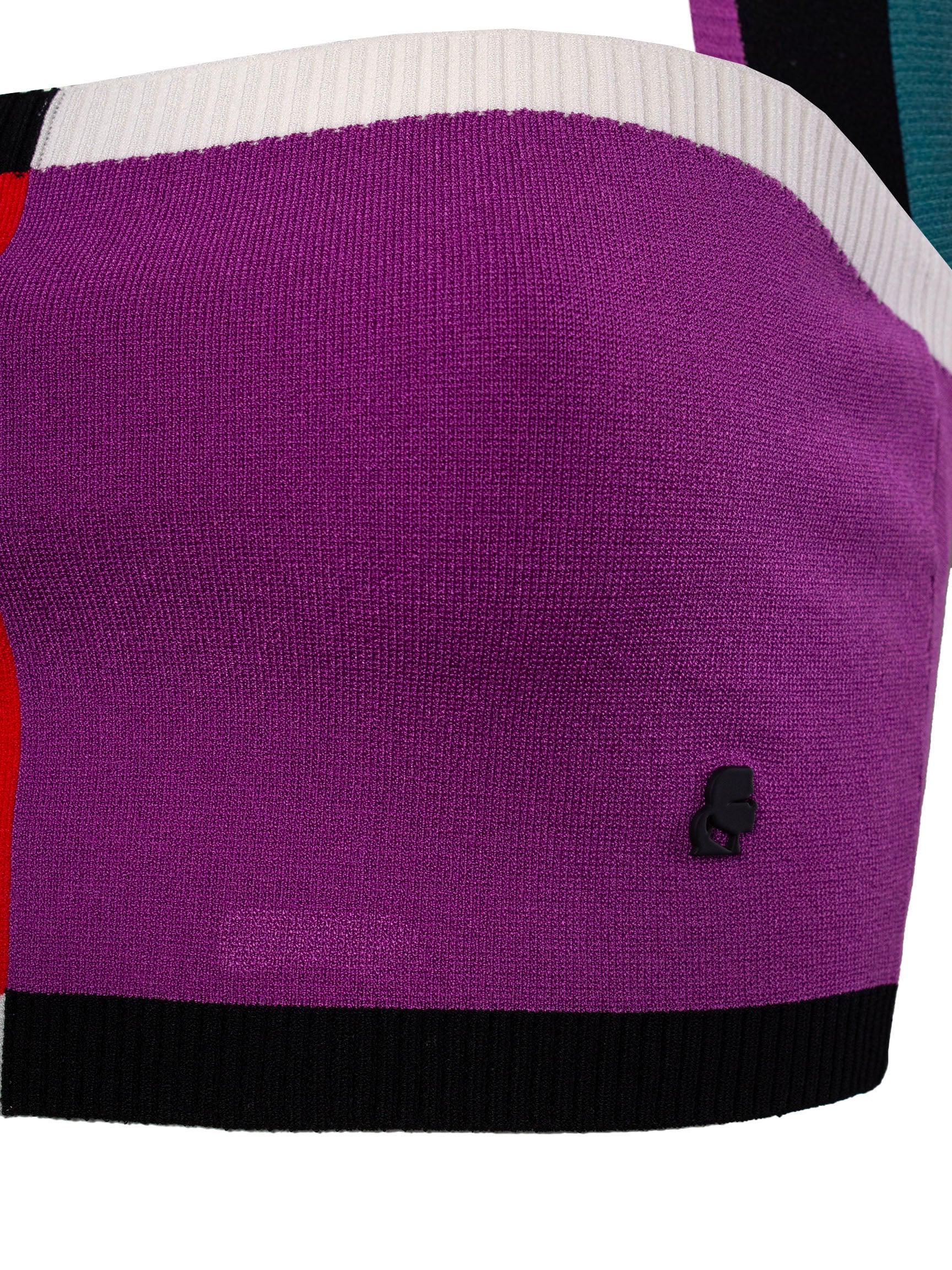 KARL LAGERFELD KNITTED PANELLED CROP TOP