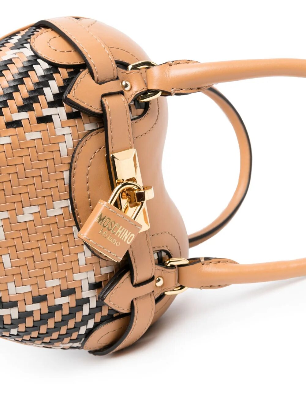 MOSCHINO HEART SHAPED WOVEN BAG