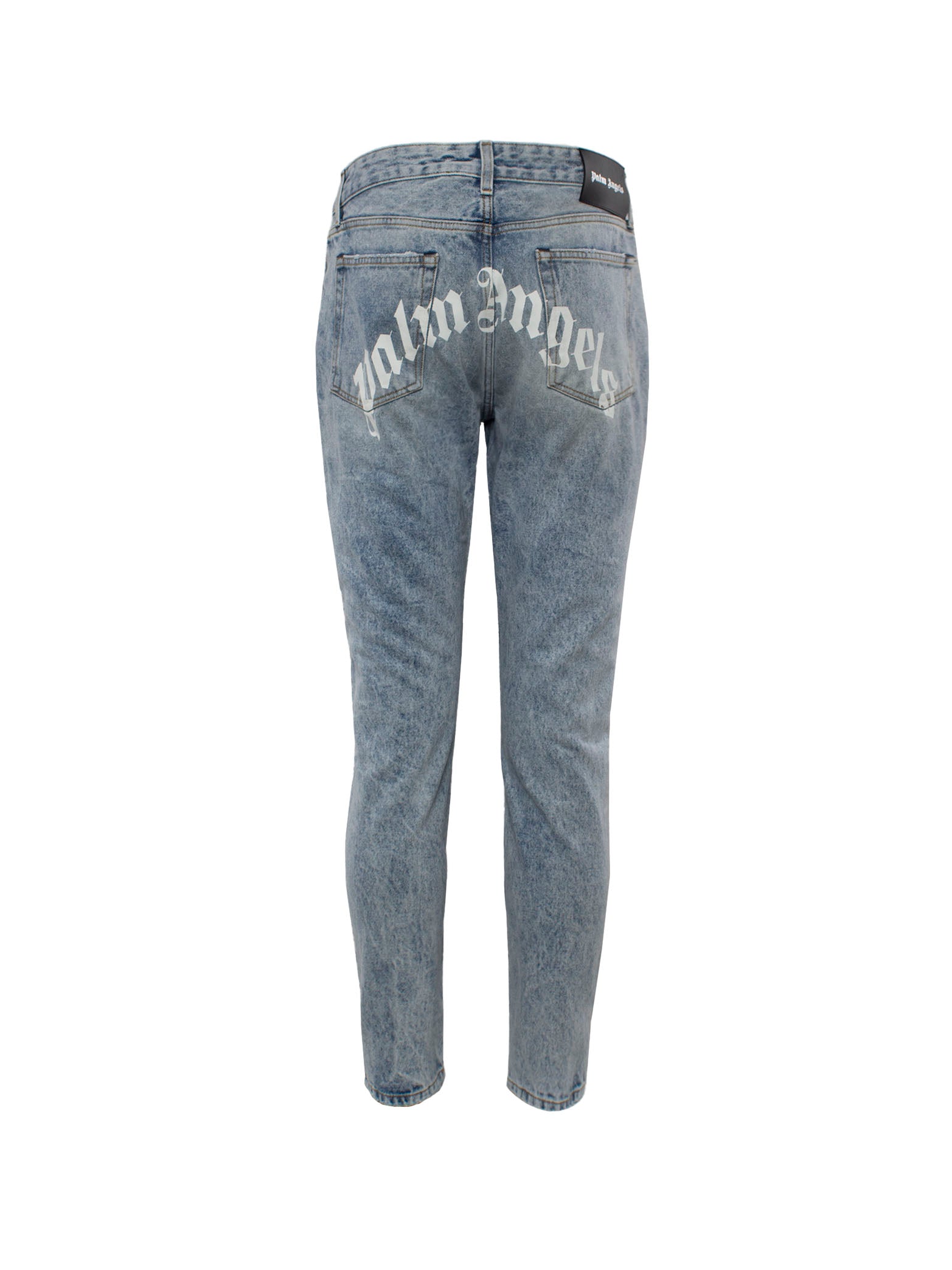 CURVED-LOGO PRINT JEANS
