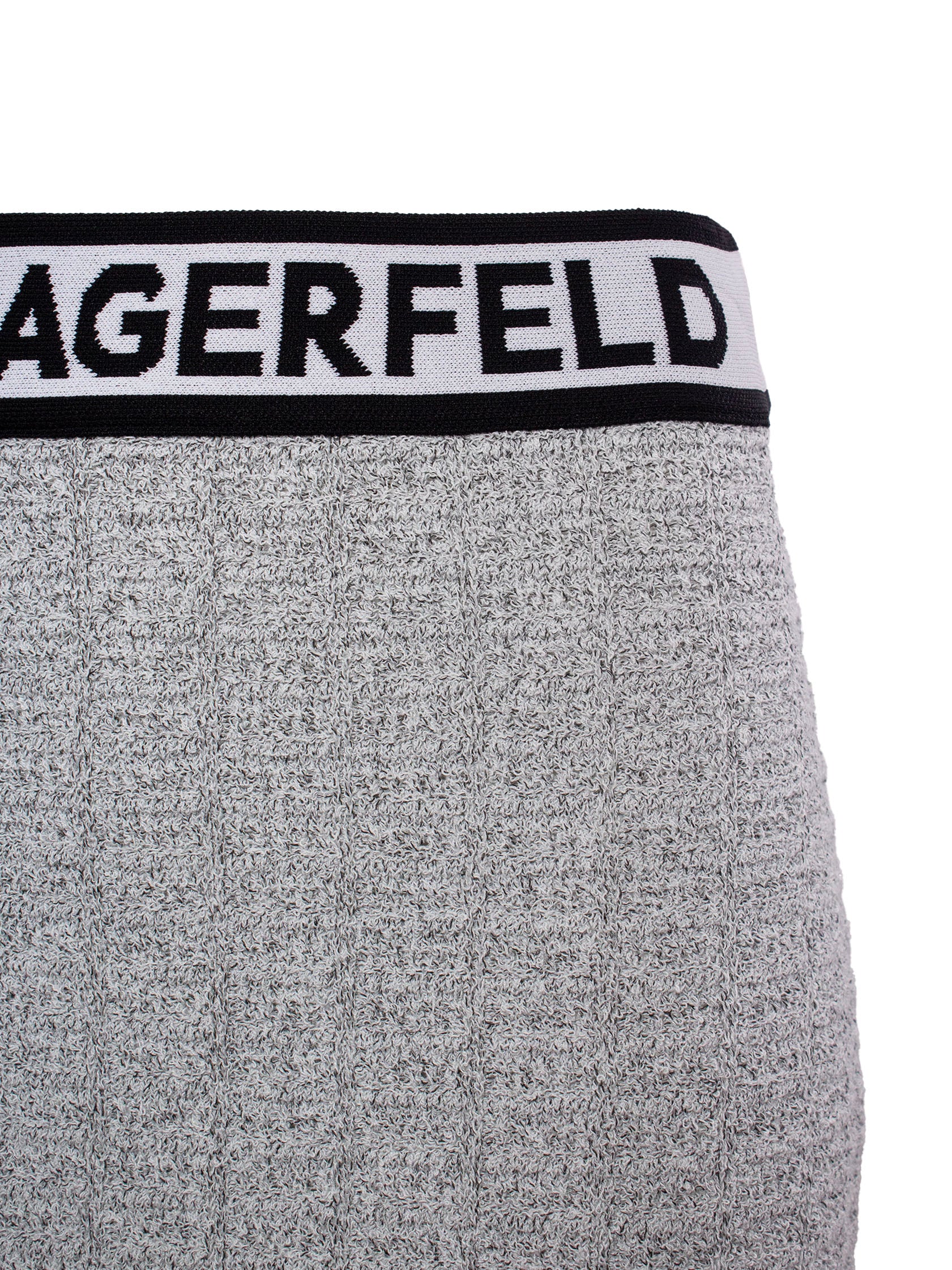 KARL LAGERFELD LOGO-WAISTBAND KNITTED SKIRT