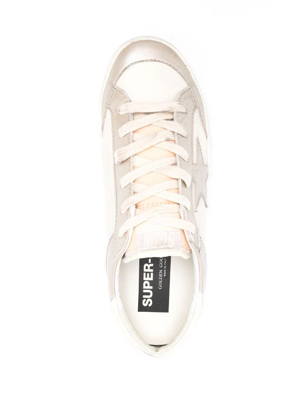 GOLDEN GOOSE SUPER-STAR PANELLED LEATHER SNEAKERS