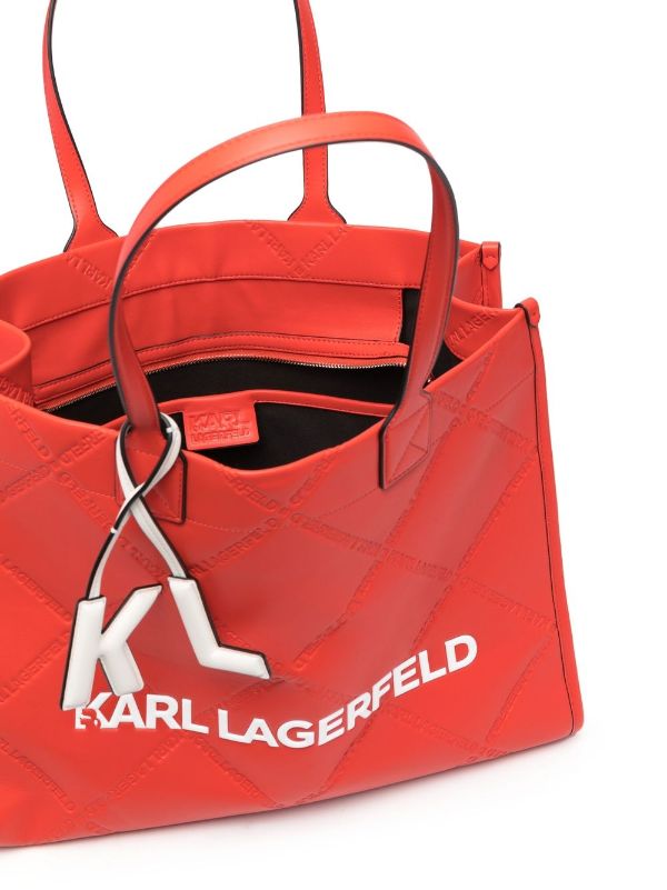 KARL LAGERFELD LARGE K/SKUARE EMBOSSED TOTE BAG