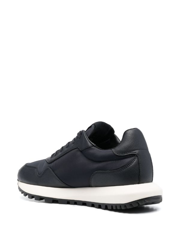 EMPORIO ARMANI LOGO-APPLIQUÉ PANELLED SNEAKERS
