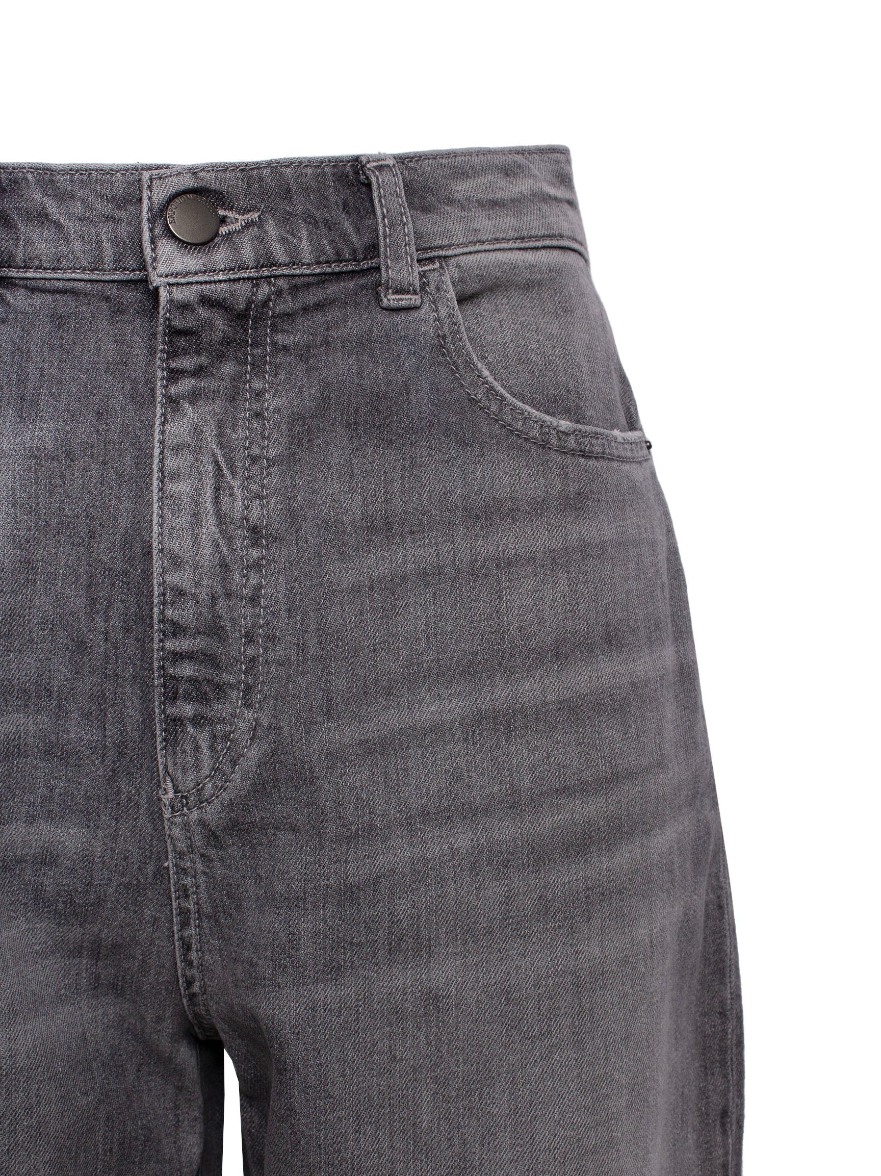 EMPORIO ARMANI STONEWASHED HIGH-WAISTED TAPERED JEANS