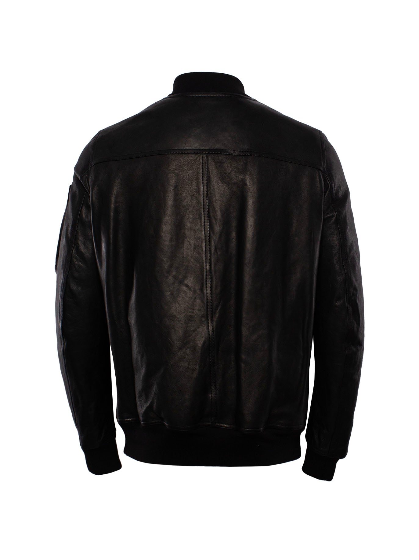 RICK OWENS LEATHER ZIP-UP BOMBER JACKET