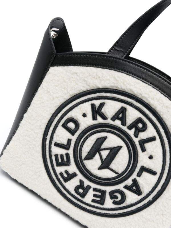 KARL LAGERFELD K/CIRCLE LEATHER TOTE BAG