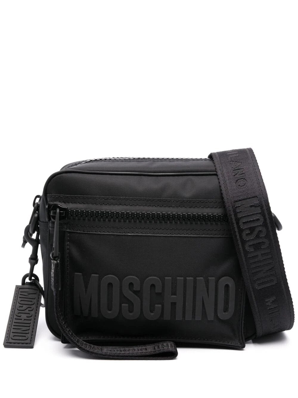 MOSCHINO LOGO-LETTERING MESSENGER BAG