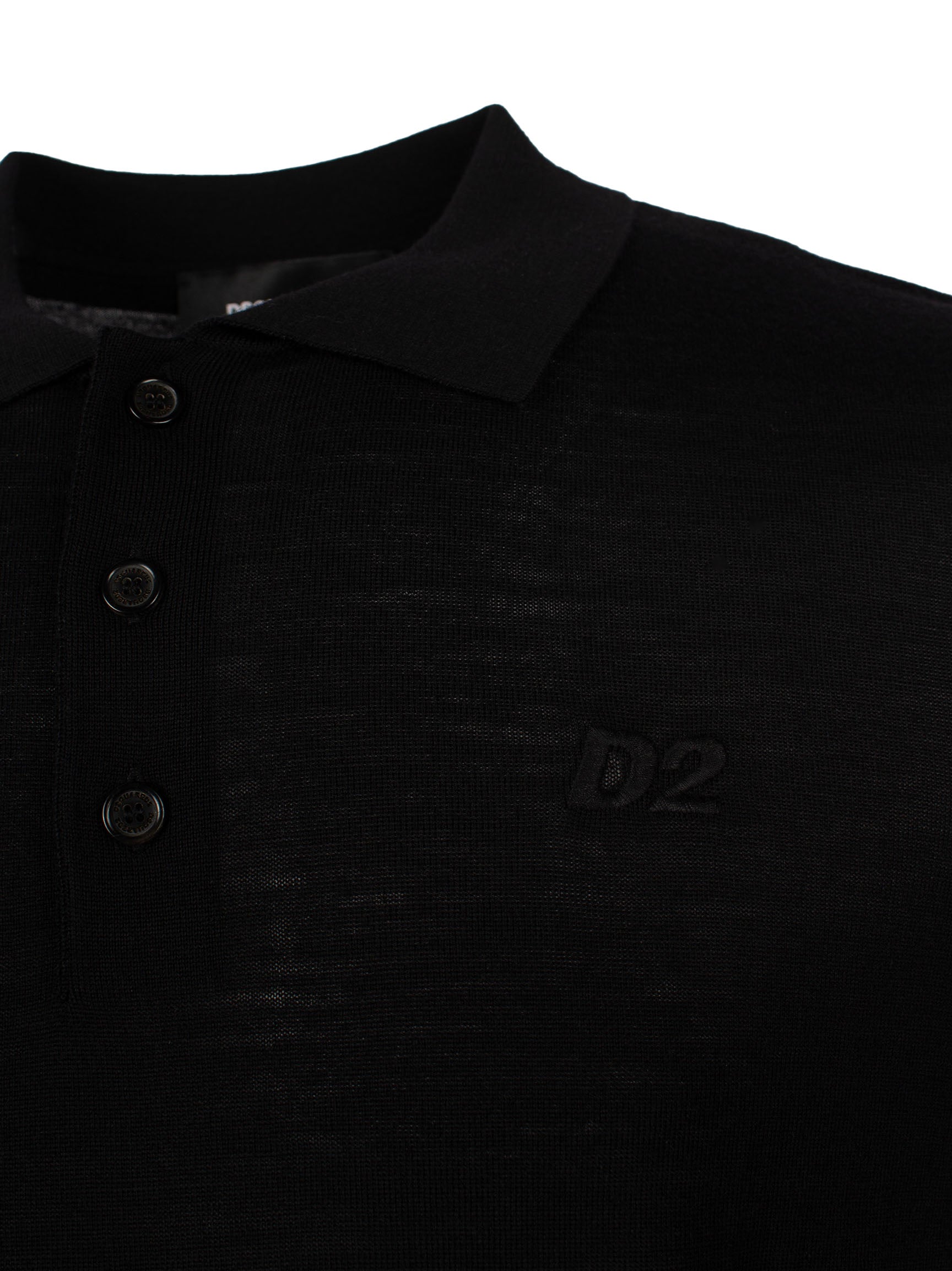 DSQUARED2 EMBROIDERED-LOGO RIBBED POLO SHIRT
